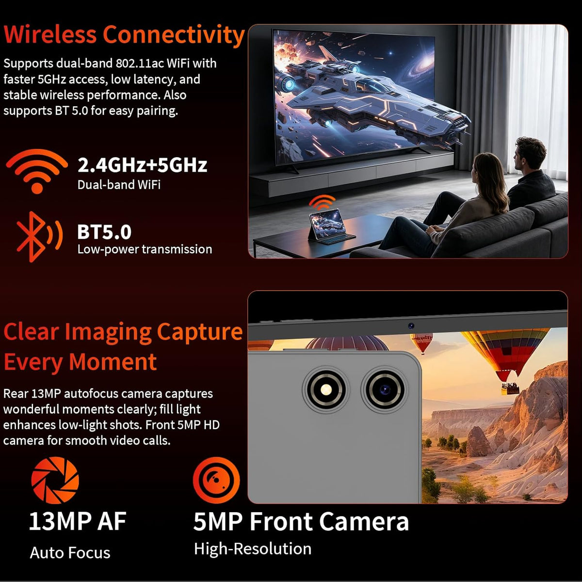 Tablet Android con teclado - Android 16 tableta con 26 GB+256 GB+2...
