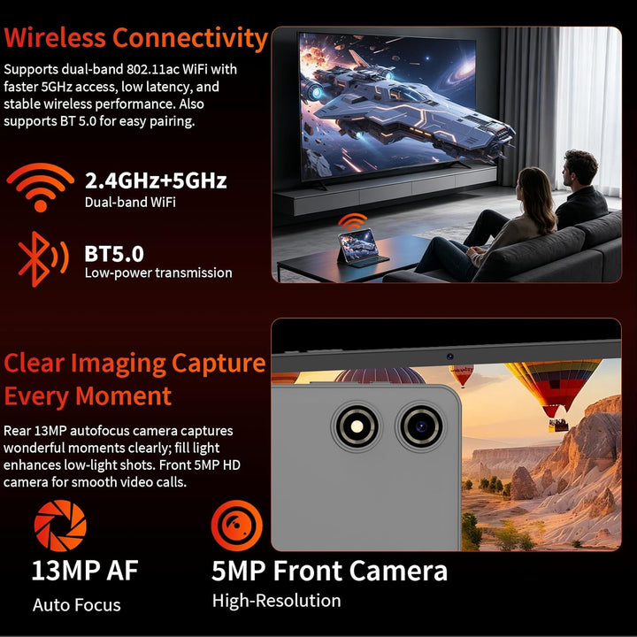 Tablet Android con teclado - Android 16 tableta con 26 GB+256 GB+2...