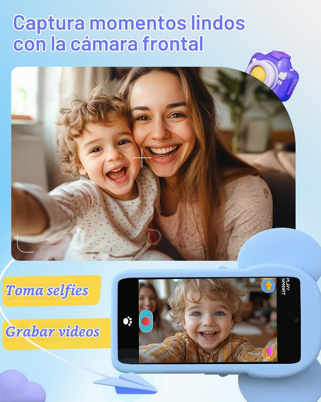 MOMILLA Teléfono de juguetes para niños con pantalla táctil de 3.97