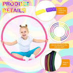 Syhood 12 piezas de juguete de color aro de plástico desmontable ajustable de peso ligero equipo de ejercicio fitness juguete anillo de cintura para fiesta de adultos, 3 tamaños (verde, rosa, amarillo