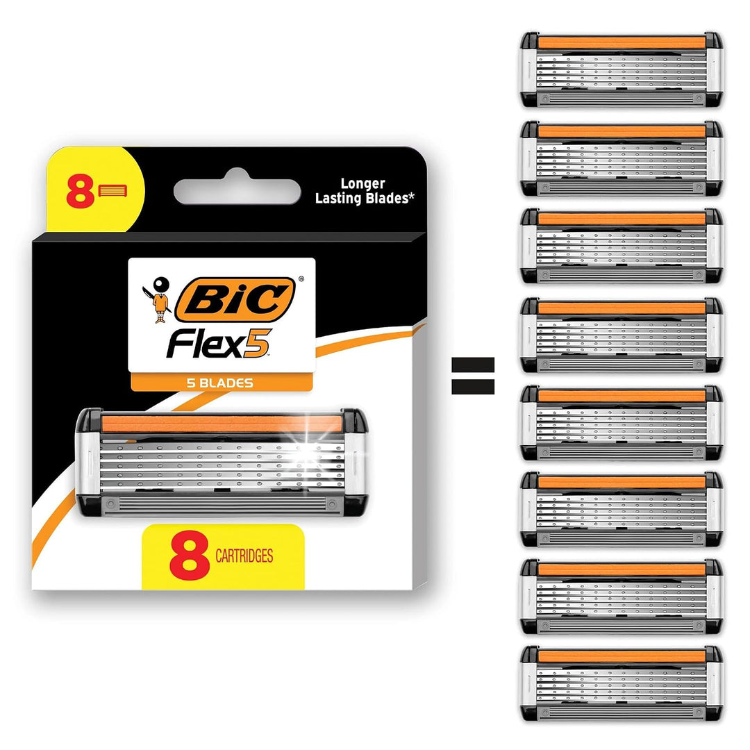 BIC Flex 5 - Maquinillas de afeitar recargables para hombres, repue...