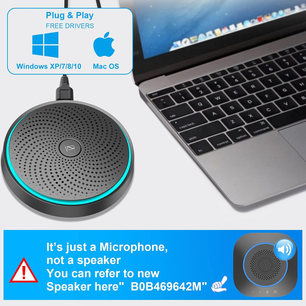 ANSTEN Micrófono USB de conferencia, micrófono omnidireccional de la PC del