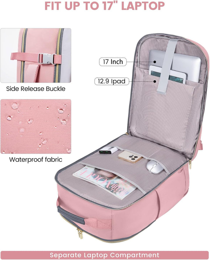 LOVEVOOK Mochila de viaje de 50 litros para mujeres y hombres, equi...