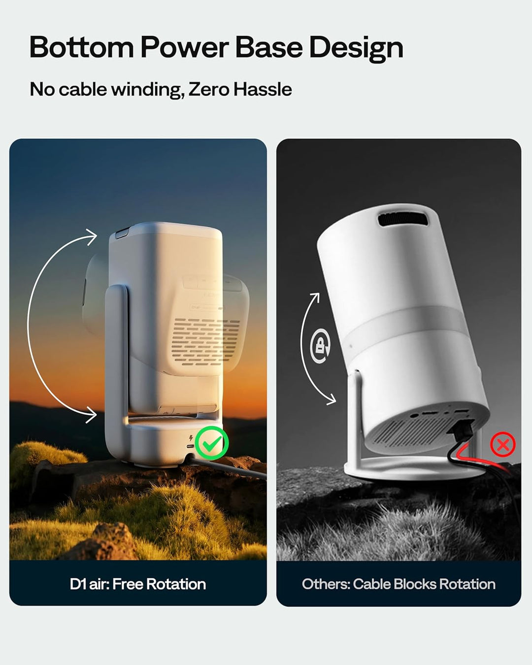 Aurzen Proyector portátil inteligente D1 air con WiFi y Bluetooth,...