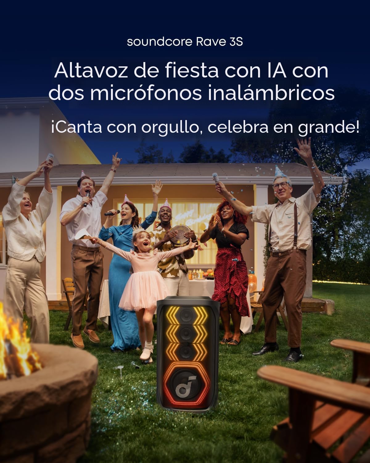 Soundcore Rave 3S AI Party Speaker de Anker, eliminación vocal AI