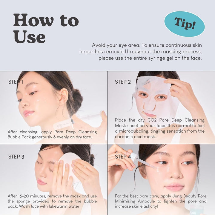 Jung Beauty Carboxy - Máscara facial y cuello con terapia de CO2, p...