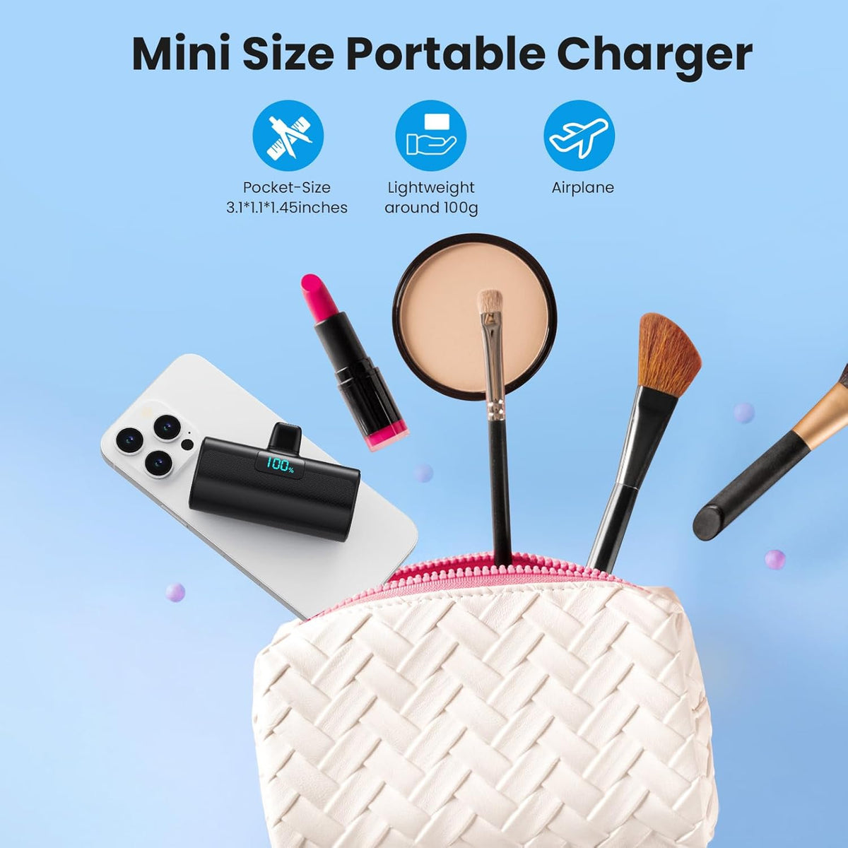 Cargador portátil mini para iPhone 17\/16, Batería externa PD USB C...