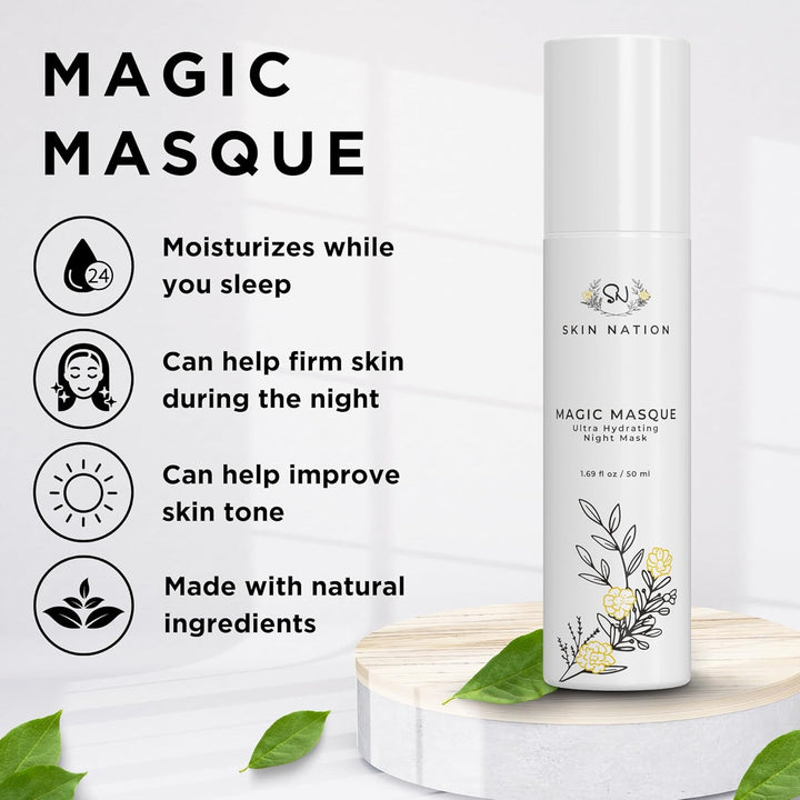 Mascarilla facial para el cuidado de la piel con ácido hialurónico,...