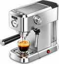 MEGAWISE Máquina de café expreso, cafetera con espumador de leche, cafetera