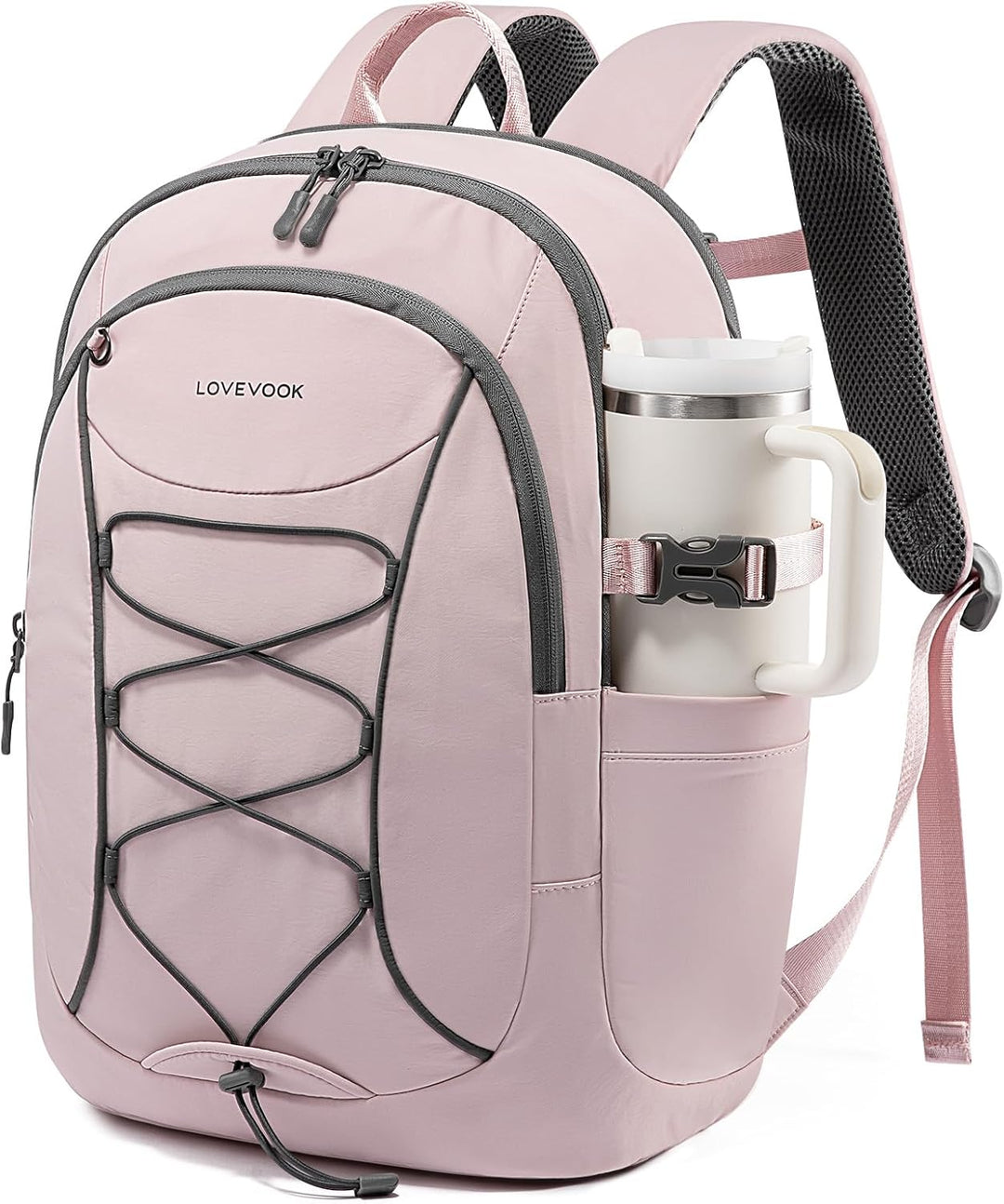 LOVEVOOK Mochila para hombre con bolsillo gigante para vaso, mochil...