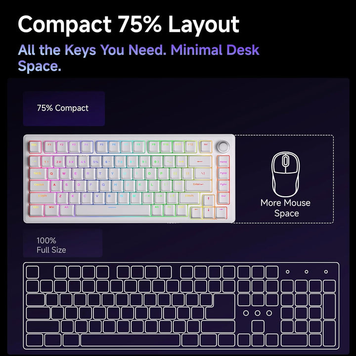 DIERYA DK81E Teclado mecánico para juegos 75%, intercambiable en ca...