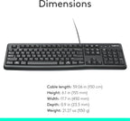 K120 teclado ergonómico de escritorio con cable USB negro