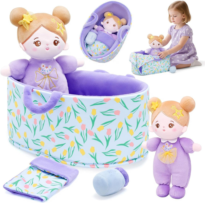 OUOZZZ - Set de muñeca de bebé suave para niñas, primera muñeca de...