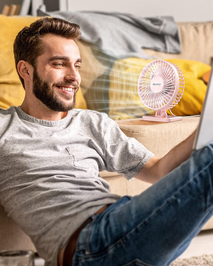Gaiatop Ventilador de escritorio USB, pequeño pero potente, portáti...