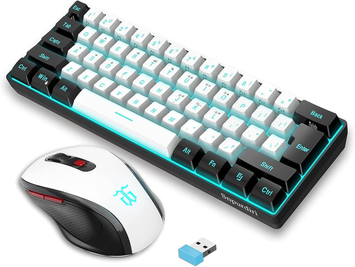 Combinación de teclado y mouse inalámbricos para juegos Snpurdiri 2...