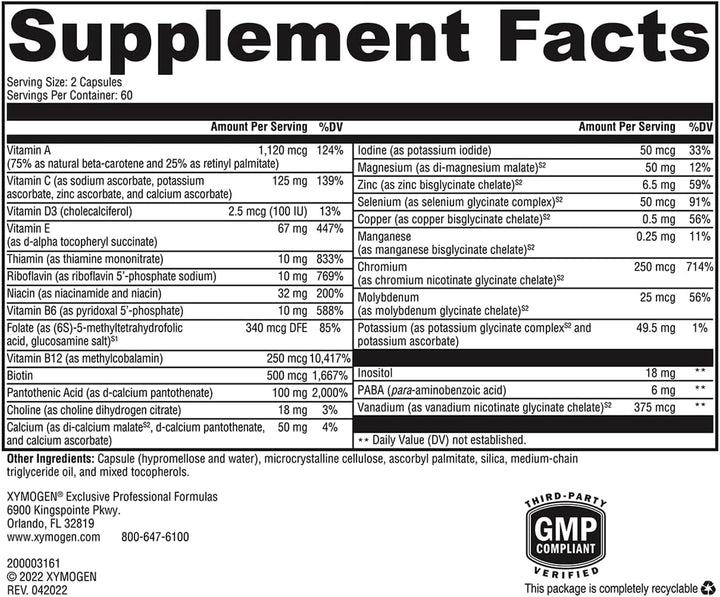 XYMOGEN ActivNutrients Sin Hierro - Multivitamínico sin hierro para...