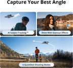 DJI Flip Fly More Combo con controlador remoto RC 2 con pantalla, dron con cámara 4K UHD para adultos, despegue desde la palma, retorno automático, vuelo inteligente, 3 baterías para 93 minutos de