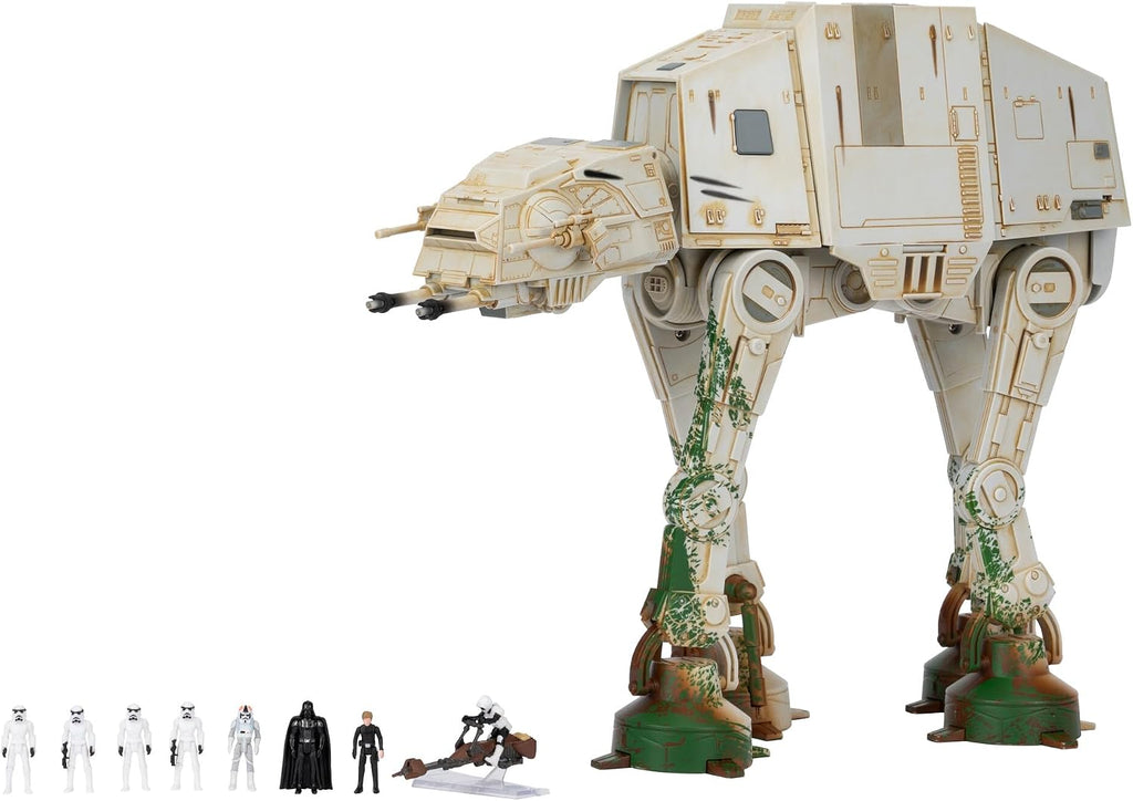Star Wars Micro Galaxy Squadron at-at Walker (Endor) Exclusivo de Amazon - Vehículo de 10 pulgadas con luces, sonidos, zonas de acción y accesorios (Juguetes para niños a partir de 8 años)