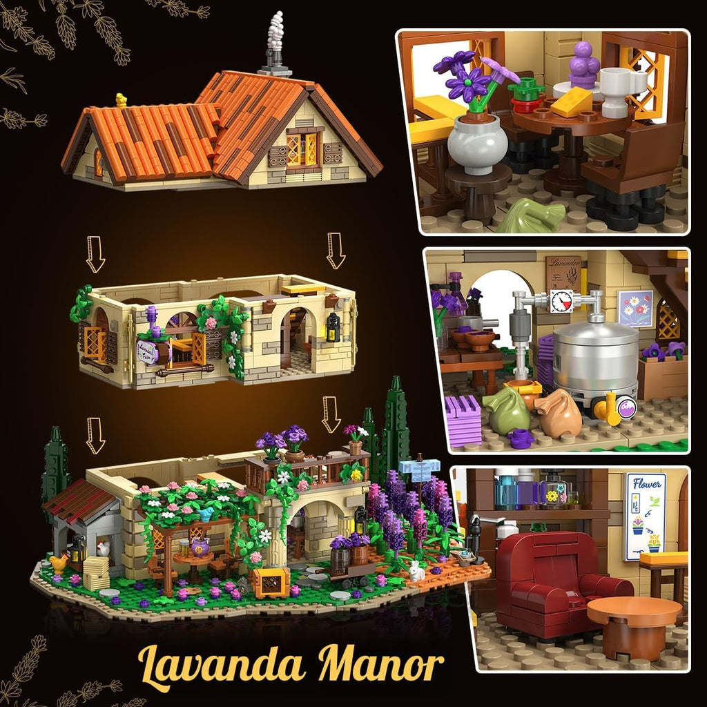 INSOON Lavender Cottage House Building Set con Lights para Adults Teens 12+