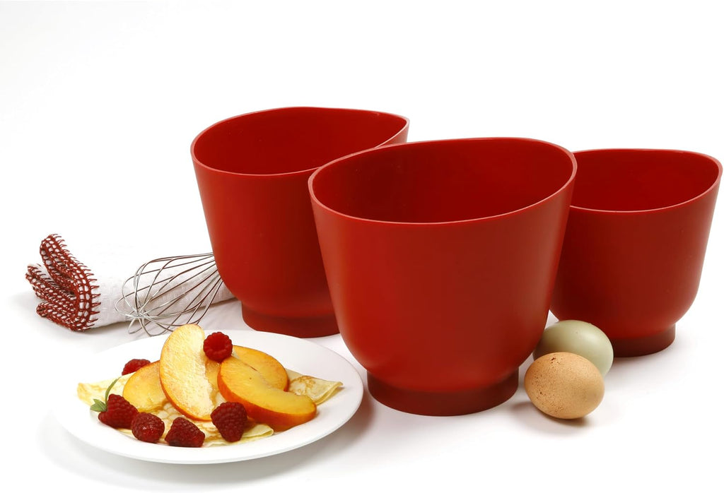 Norpro Juego de cuencos de silicona 3 piezas rojo 1019R