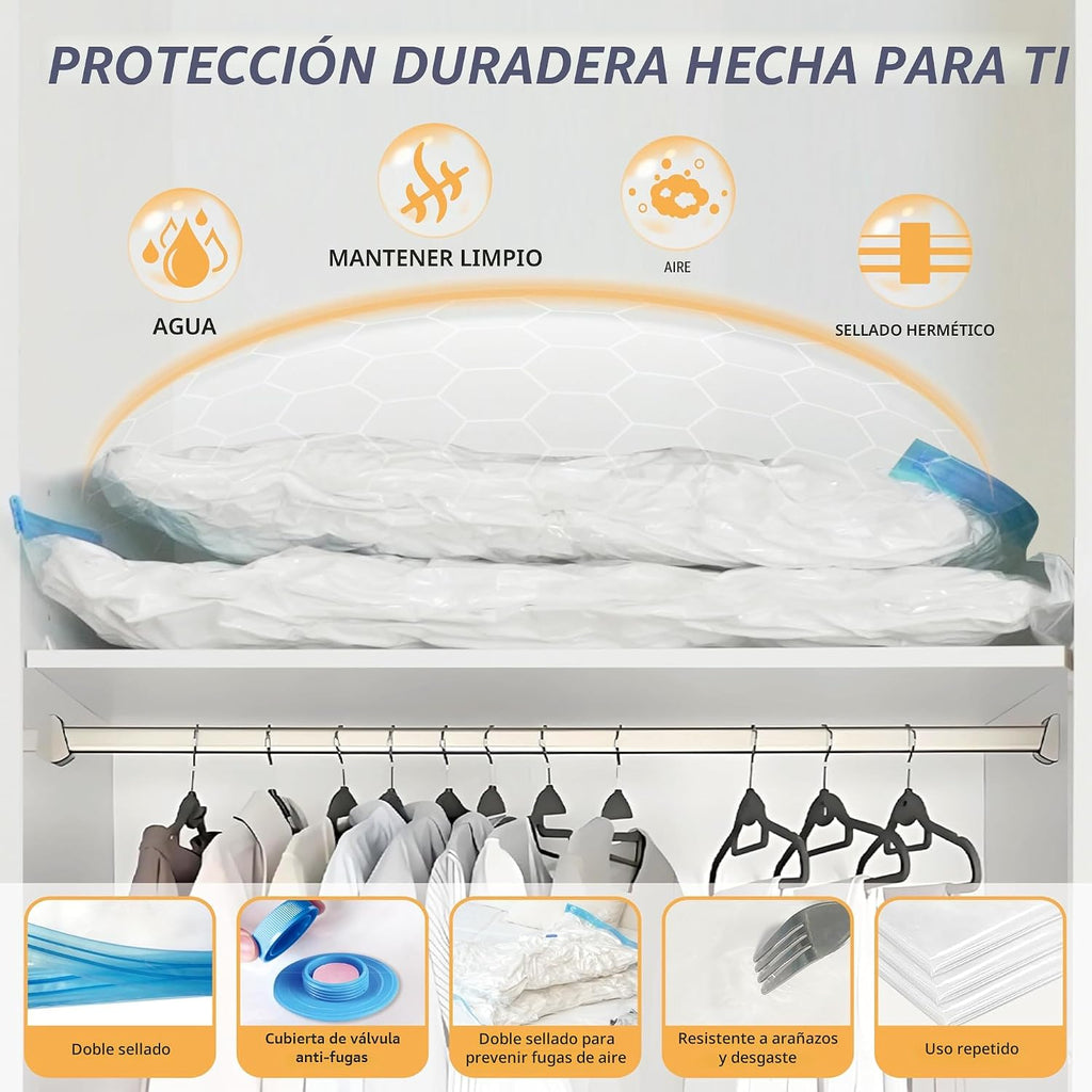4 bolsas de almacenamiento al vacío jumbo XXL para ropa de cama