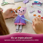 qollorette Kit de costura de fieltro para niños, haz tu propio juguete de gatito, kit de manualidades para niños - Kit de costura Haz un amigo - Kit de costura para principiantes para niños, aprende a