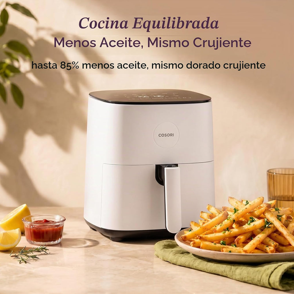 Cosori Air Fryer Pro LE 5 Qt, Cerámica libre de PFAS, 9 en 1, 20 Forros, Blanco
