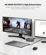 Conmutador KVM de acceso AV USB C Estación de acoplamiento Monitore...