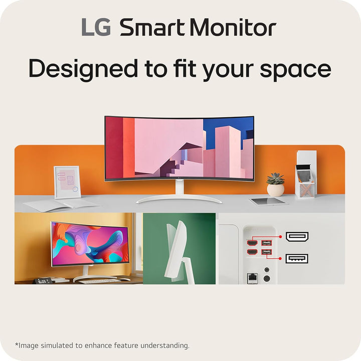 LG 34SR60QC-W 34 pulgadas QHD (3440x1440) Monitor inteligente curvo...
