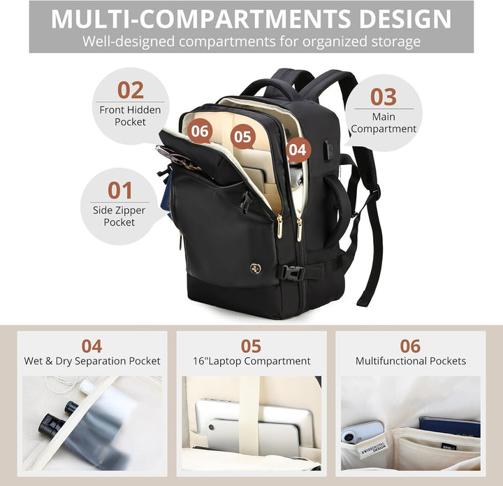 Swissdigital Design SD1749-01 - Mochila de viaje para laptop de 36...