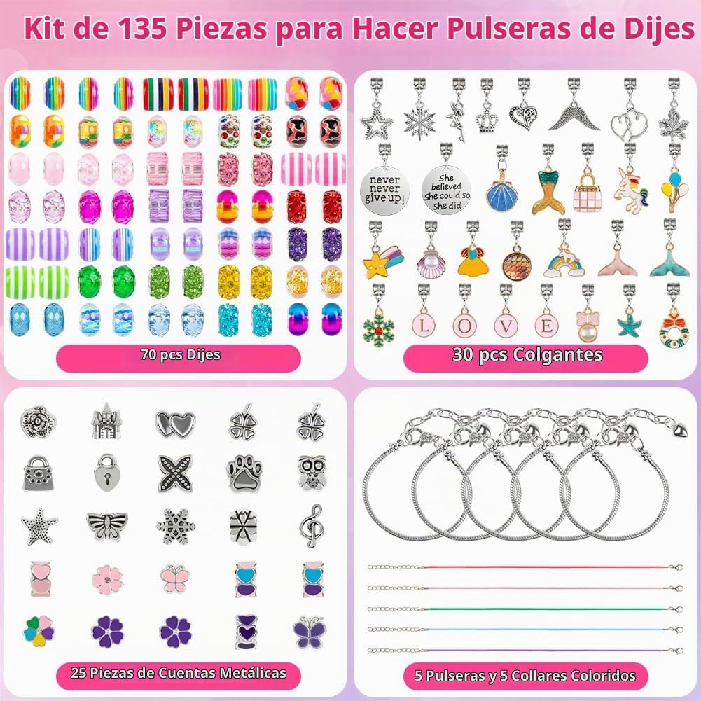 Kit de fabricación de pulseras de Sofier para niñas, caja de joyería, kit de fabricación de joyas, regalos para niñas de 4 a 12 años, juguetes de manualidades DIY, cumpleaños, Navidad