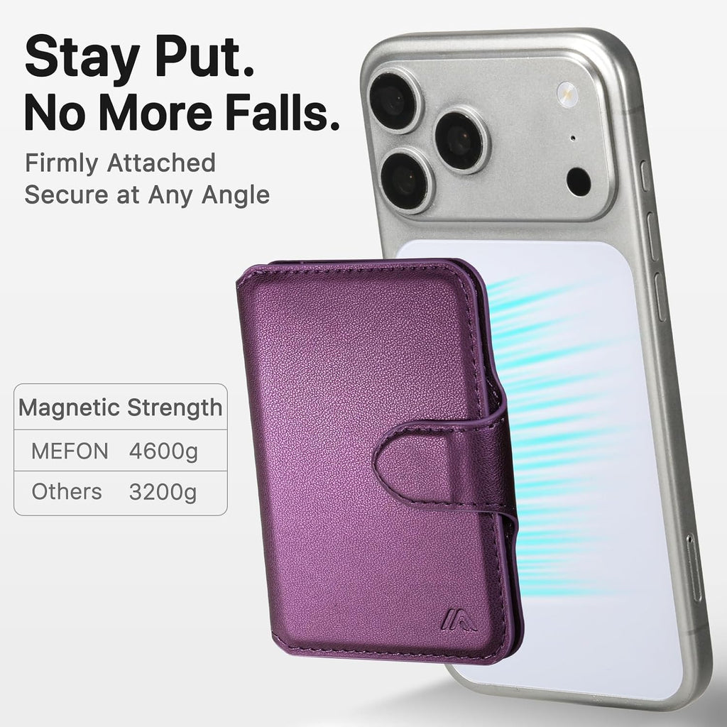 Cartera magnética para teléfono con bloqueo RFID, imán fuerte