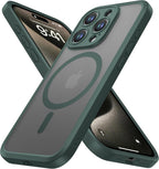 ImpactStrong Protector Magnético Diseñado para Funda iPhone 15 Pro Max [Protección de Cámara] [Probado contra Caídas de Grado Militar] [Compatible con MagSafe] Funda de Teléfono Delgada Translúcida