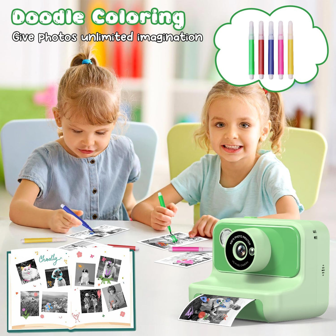 Cámara para niños con impresión instantánea, regalos de Navidad y c...