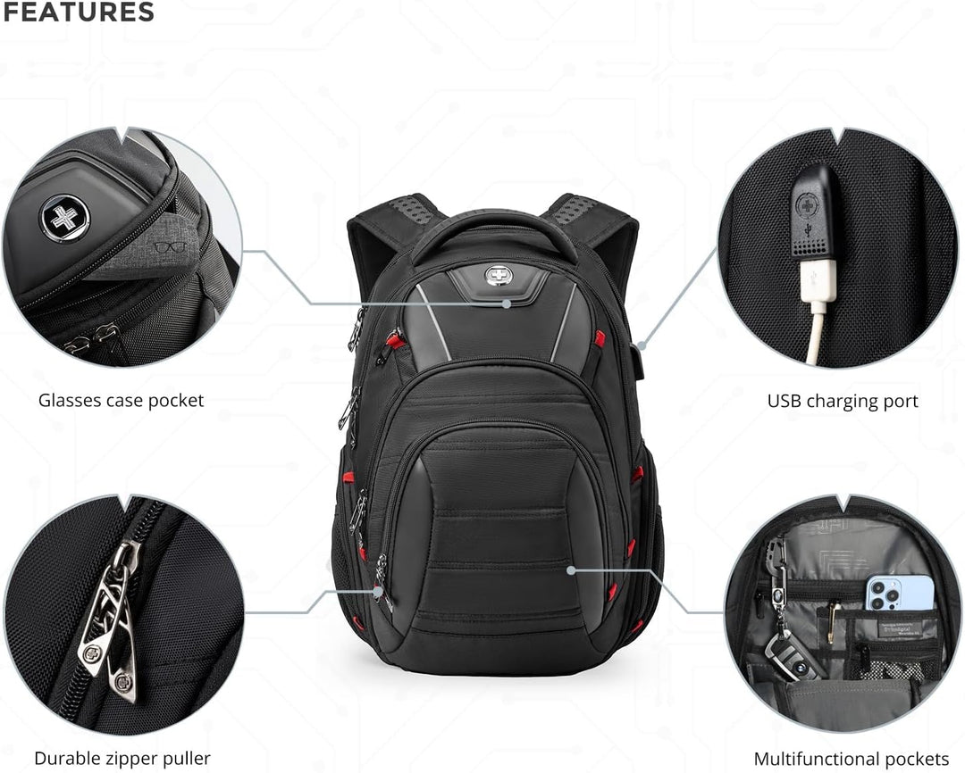 Swissdigital - Mochila para laptop de diseño para hombres, para uni...