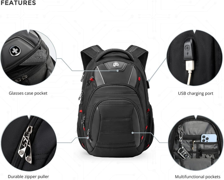 Swissdigital - Mochila para laptop de diseño para hombres, para uni...