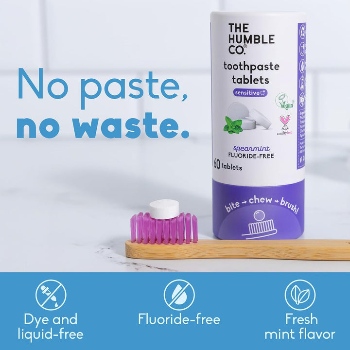 The Humble Co Comprimidos masticables de pasta dentífrica sensible,...
