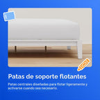 Nectar - Marco de cama de bambú para niños, individual, blanco, 12 pulgadas de altura, sin herramientas