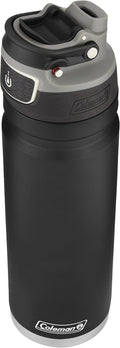 Coleman Autoseal FreeFlow - Botella de agua de acero inoxidable, color negro, 24 onzas