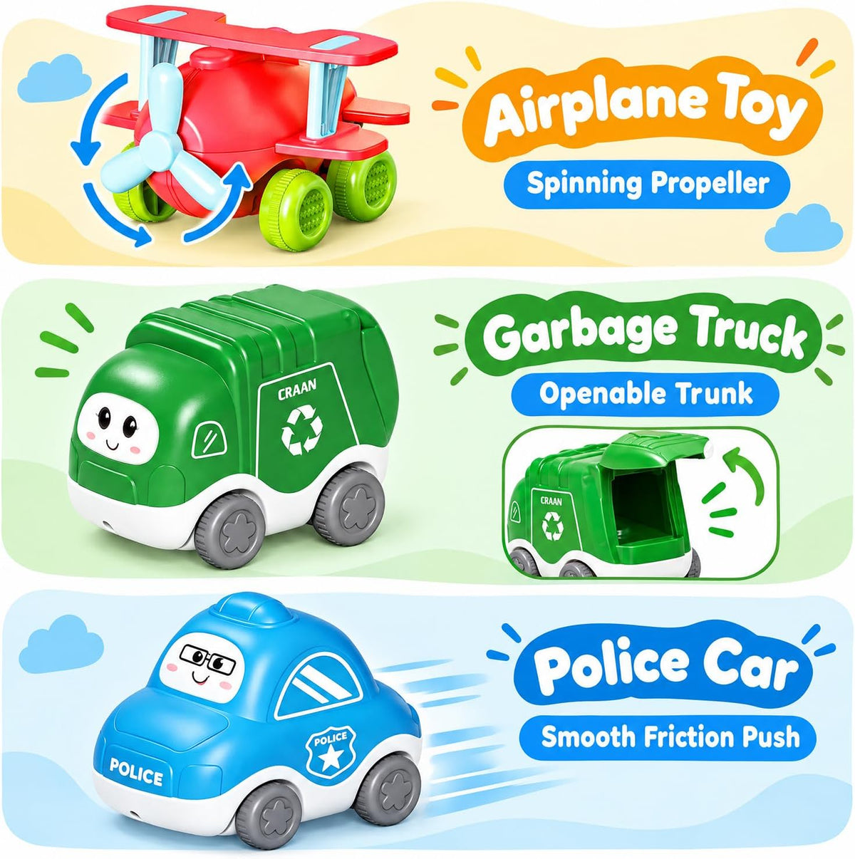 Juego de tren eléctrico para niños pequeños con vapor, luces y música