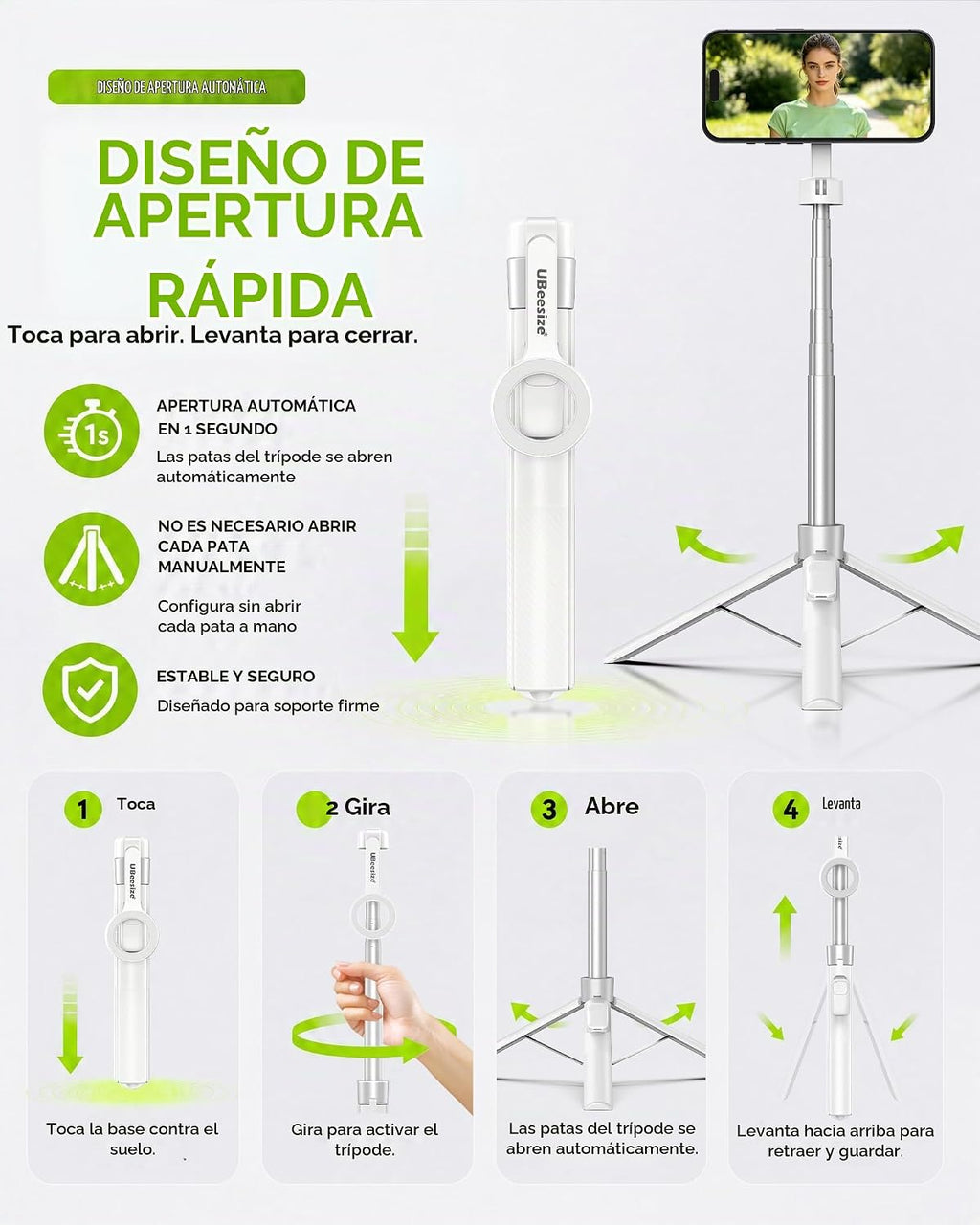 UBeesize Soporte de trípode de teléfono de 71 pulgadas y trípode magnético
