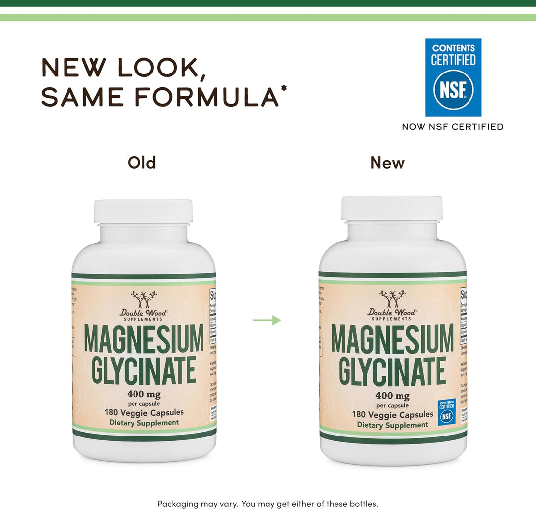 Glicinato de magnesio 400 mg | 180 cápsulas | Apoyo para el sueño,...