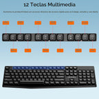 memzuoix Combo de teclado y mouse inalámbricos, Negro