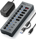 FIDECO, HCA162PD, hub USB de 10 puertos, alimentado