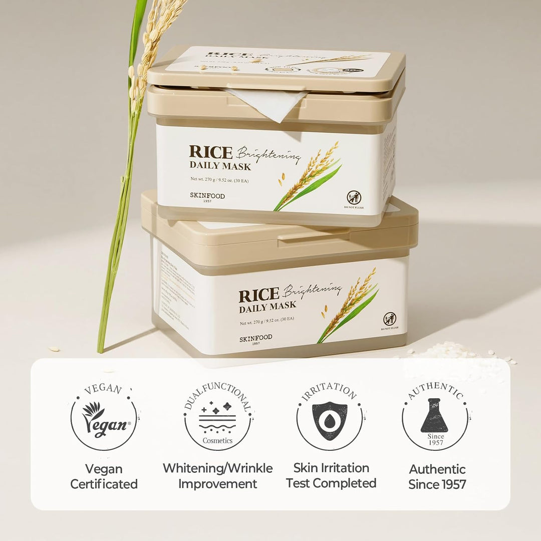 SKINFOOD - Mascarilla diaria de arroz, mascarilla reafirmante, nutr...