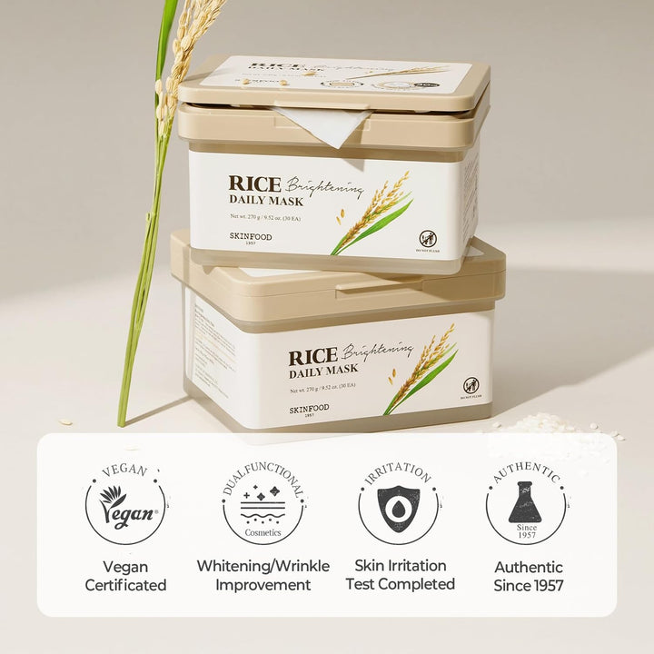 SKINFOOD - Mascarilla diaria de arroz, mascarilla reafirmante, nutr...