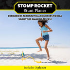 Stomp Rocket Stunt Plane Rocket Launcher Toy para Kids - 3 Foam Airplane Toy