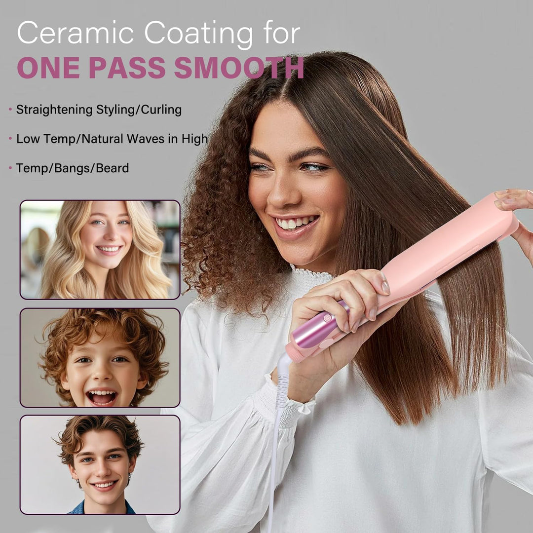 ZZR SEVEN Plancha para el cabello, plancha plana de 1.25 pulgadas y...