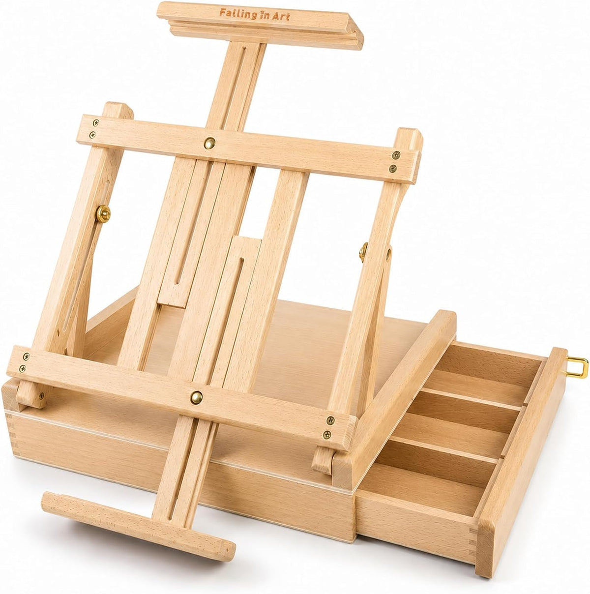 Caballete de mesa ajustable con cajón de almacenamiento