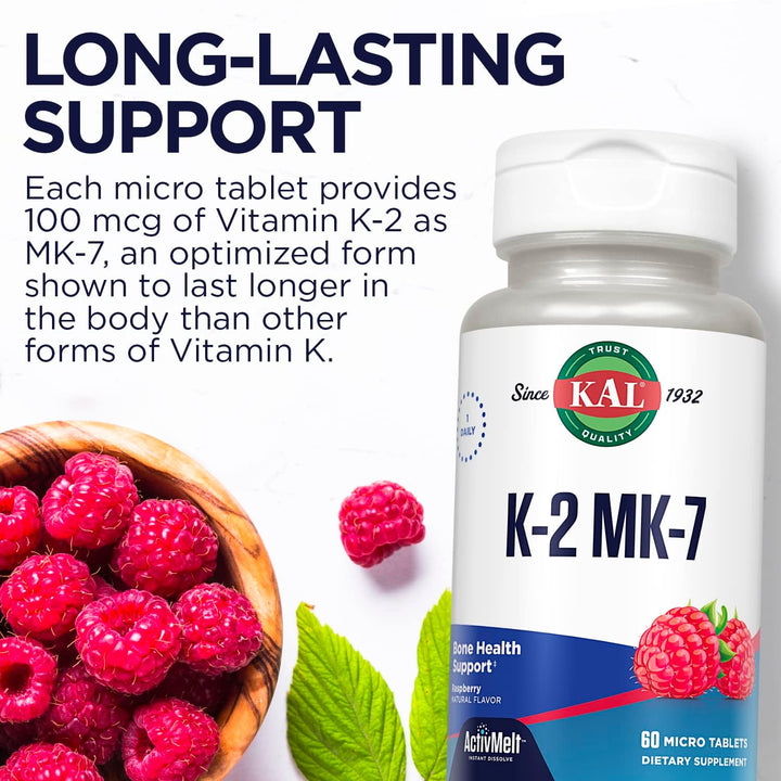 KAL Vitamina K2 MK7 ActivMelt 100 mcg Tabletas \u2013 Suplemento de...